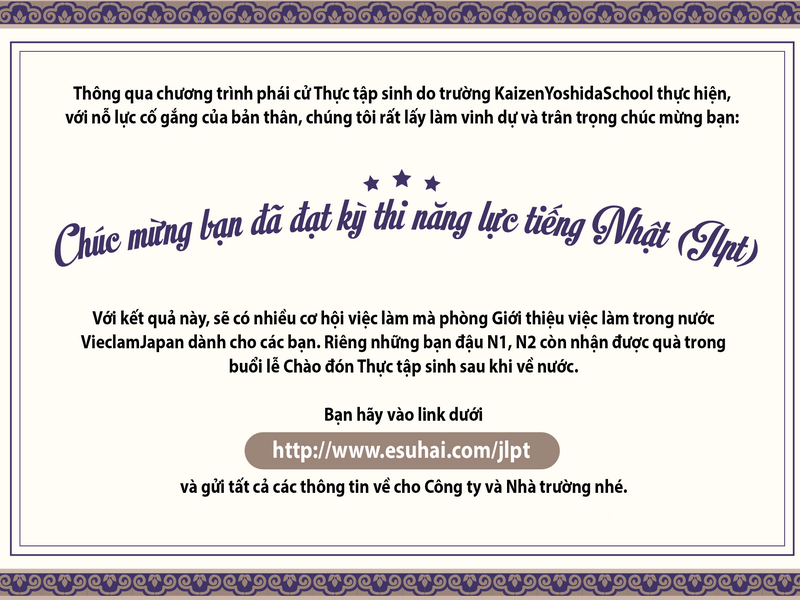 [Thông Báo] Dành Cho Các Bạn Học Viên - Cựu Học Viên Kaizen Đạt Năng Lực Nhật Ngữ N1, N2, N3, N4, N5